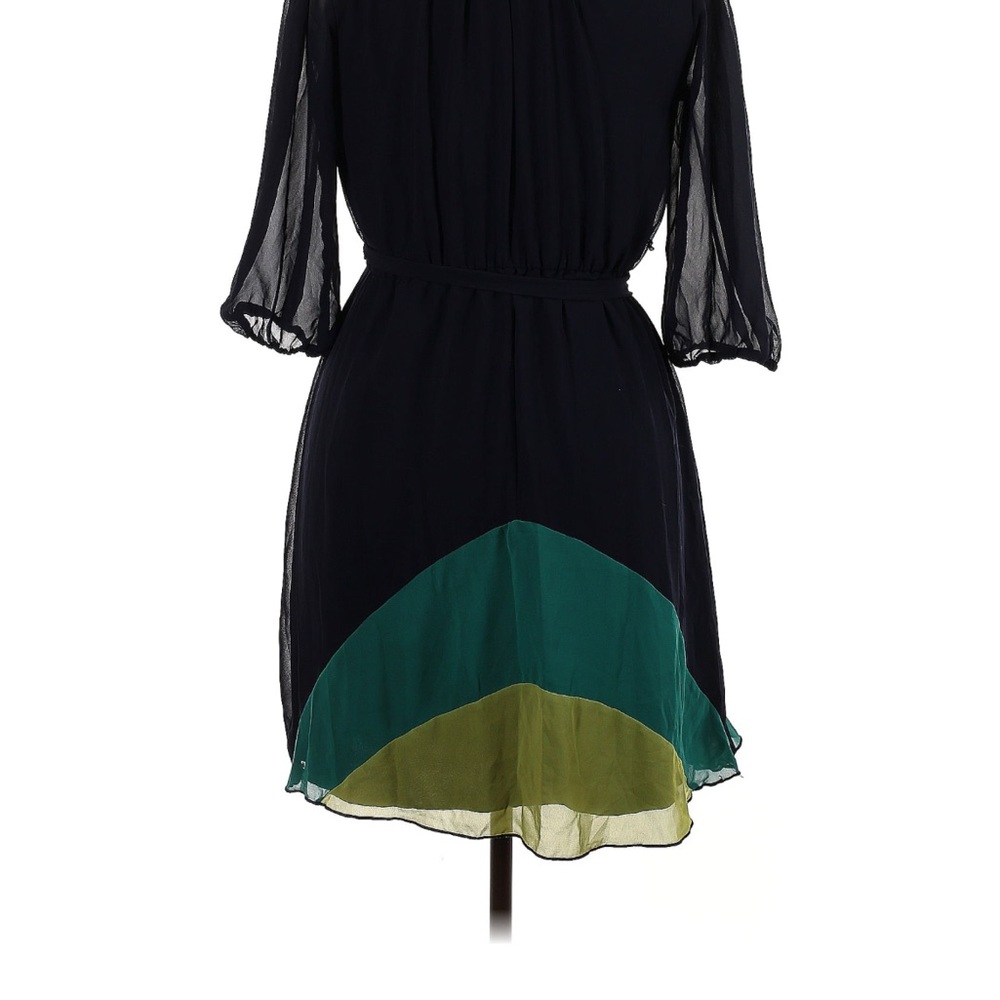 Enfocus Studio Black and Green Asymmetrical Tiered Sundress